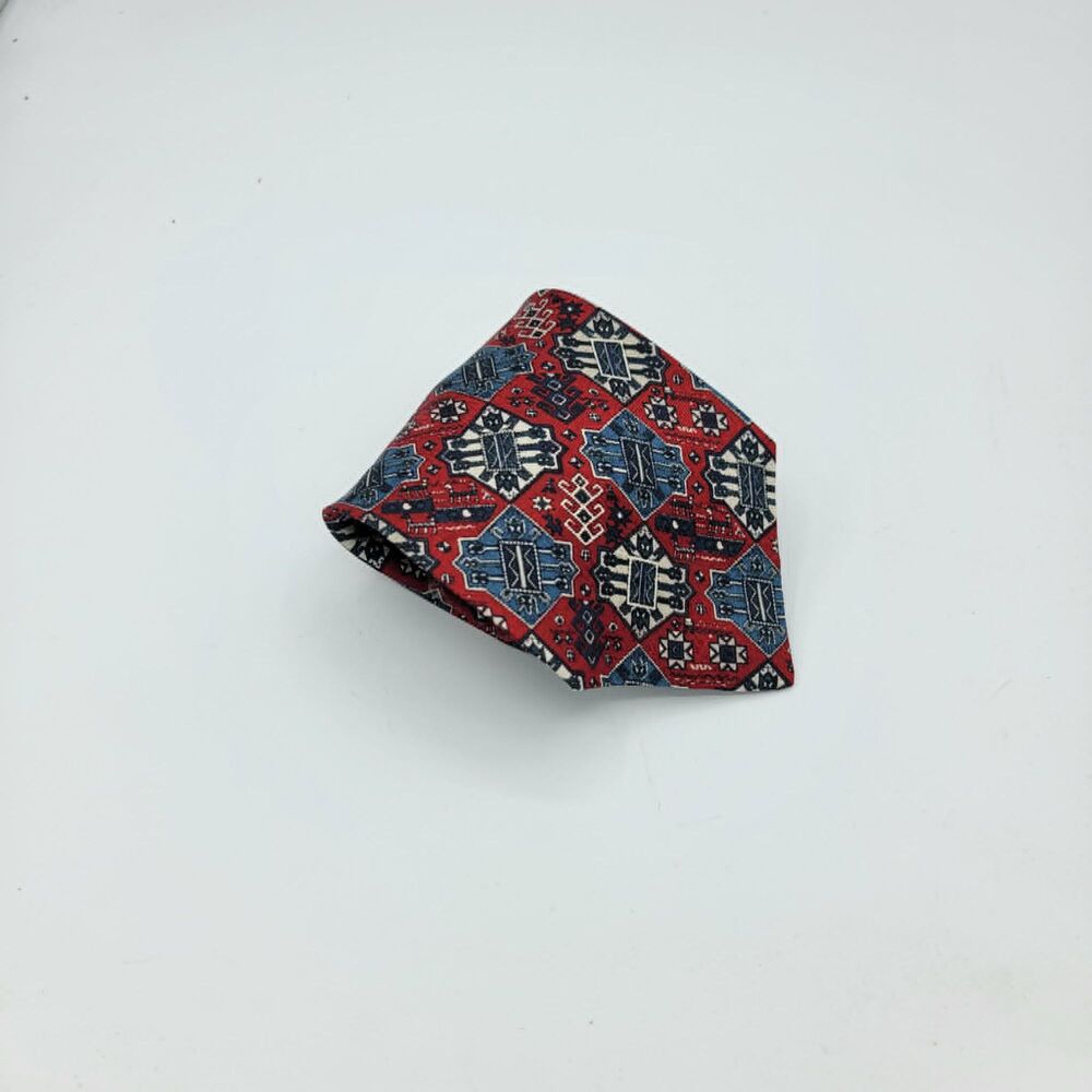 XMI Tie Red Blue Deco Geometric Abstract Stylish Dapper 57 x 4